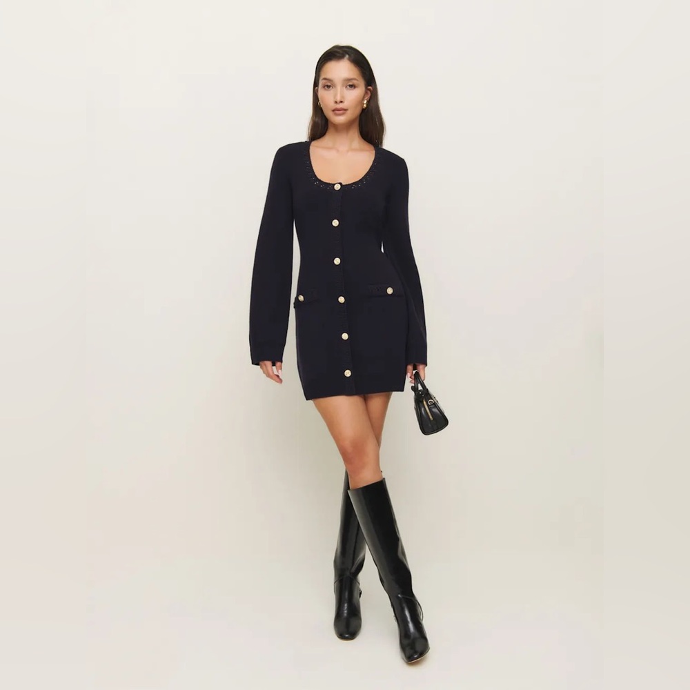 Reformation Priscilla Regenerative Wool
Mini Dress Blue - Size S